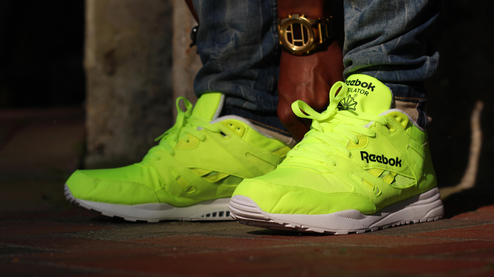 neon green reebok sneakers