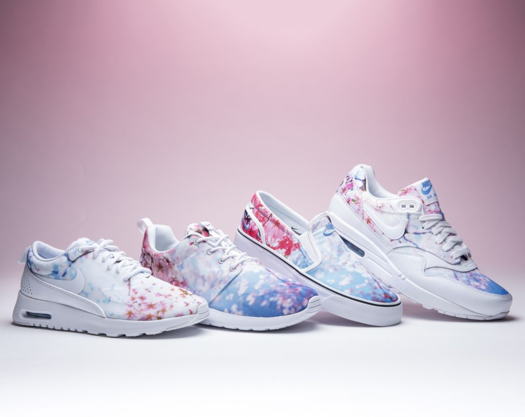 nike shoes with cherry blossoms