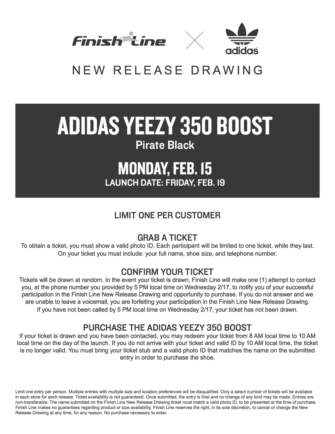 yeezy raffle tickets 2016