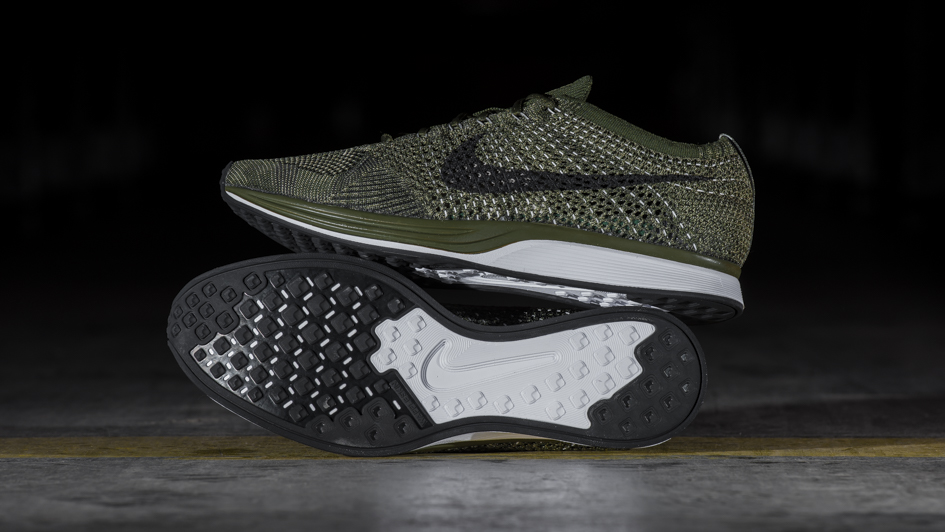 nike flyknit racer olive green