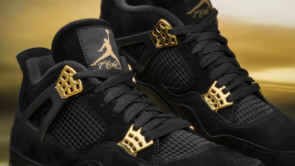 black and gold 4s jordans