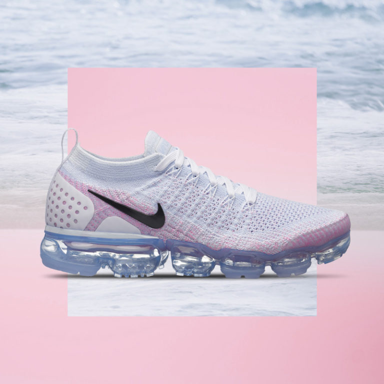 gray and pink vapormax