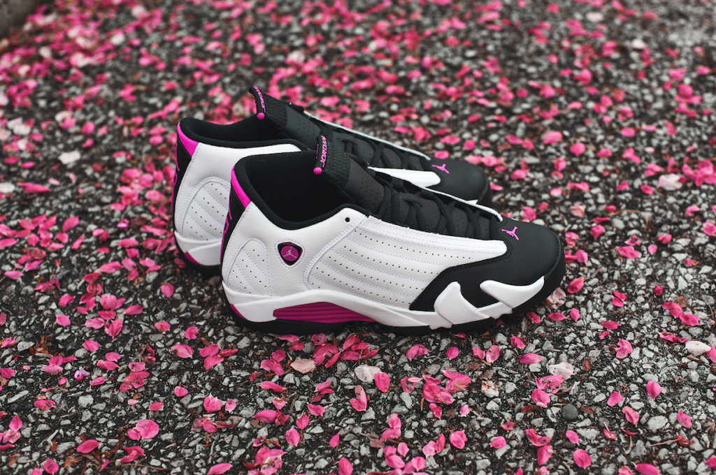 jordan 14 pink and white