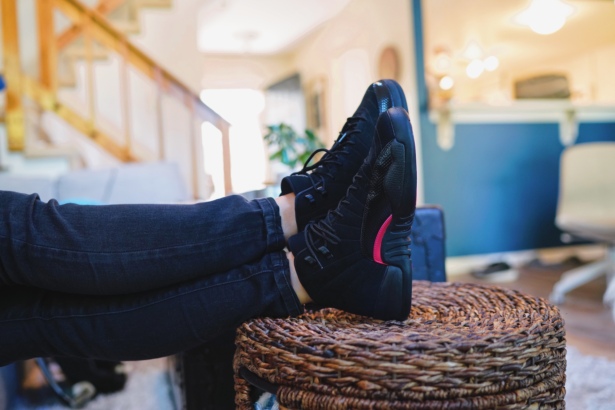 retro 12 black and rush pink