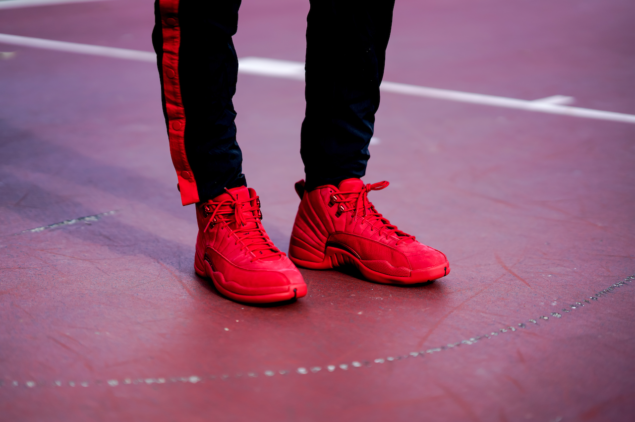 jordan 12 red finish line