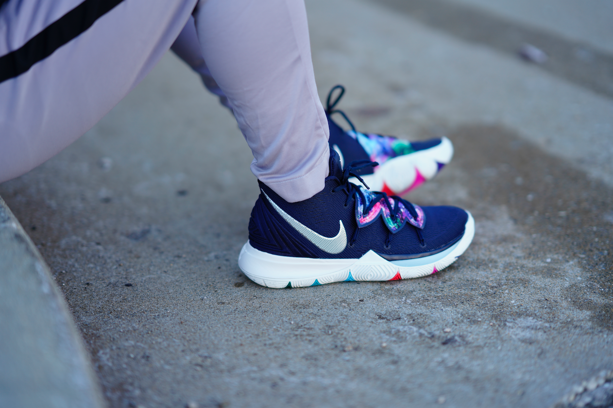 kyrie 5 multicolor on feet