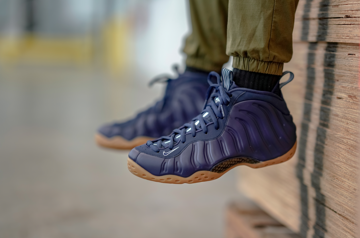 nike foamposite navy blue