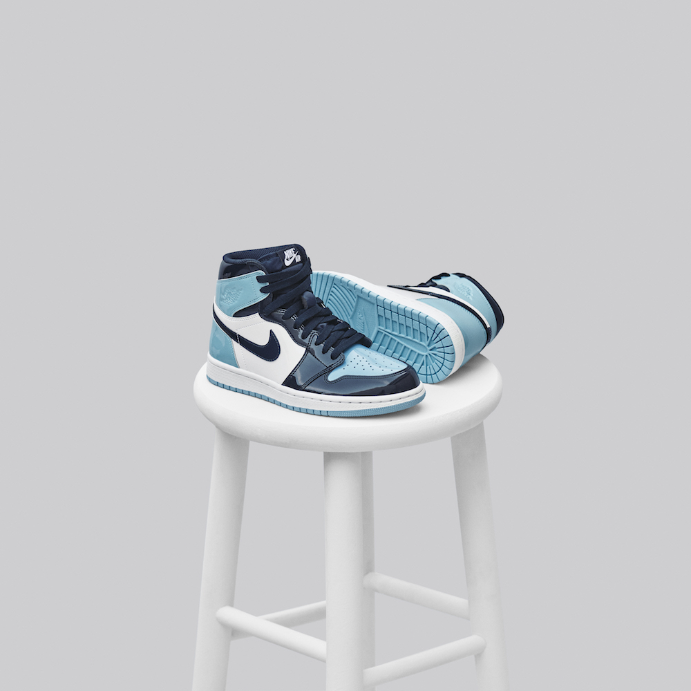 blue black and white jordan 1 finish line