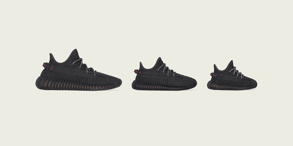 yeezy 350 v2 black kid sizes