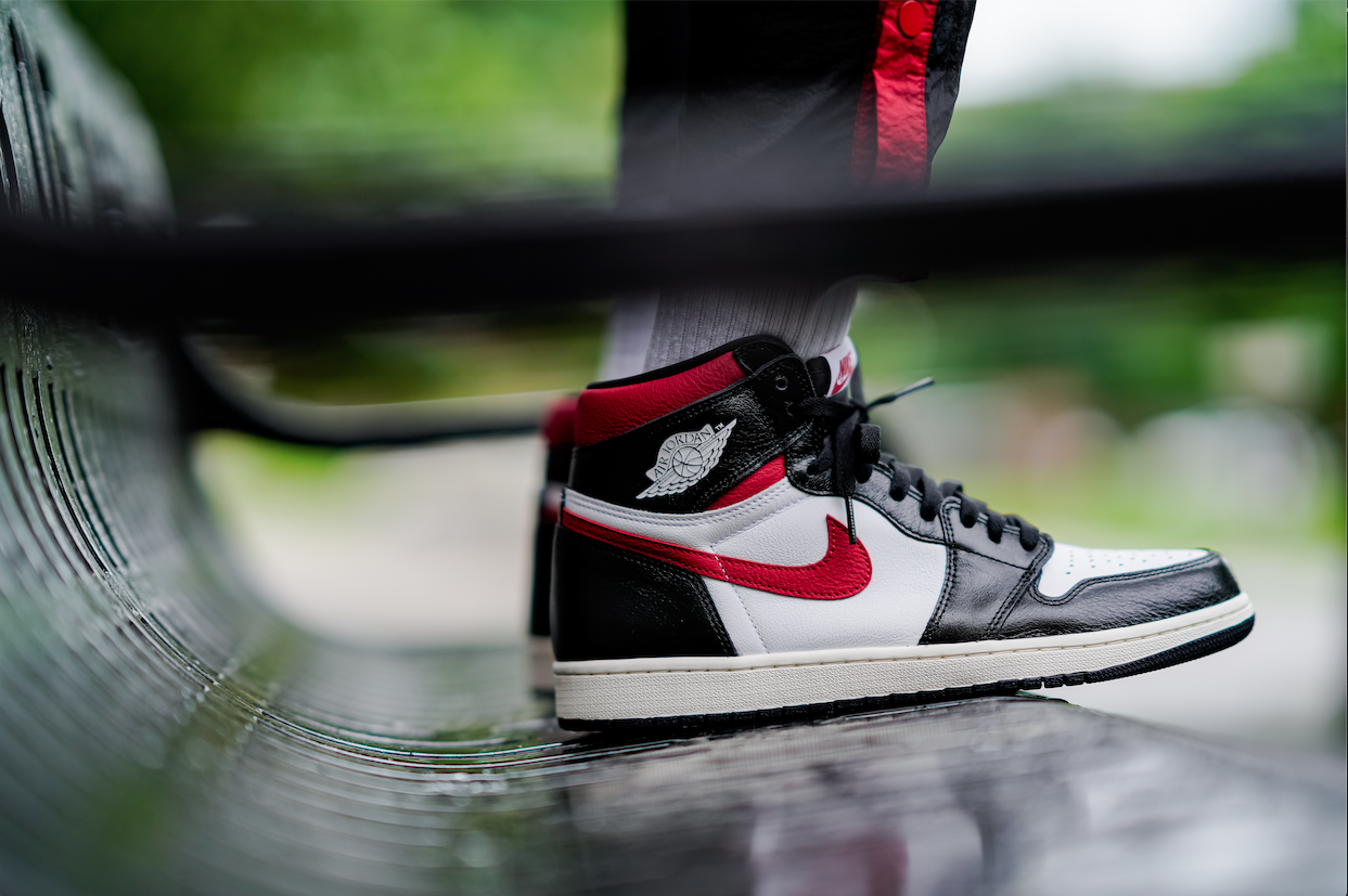 jordan 1 gym red on feet