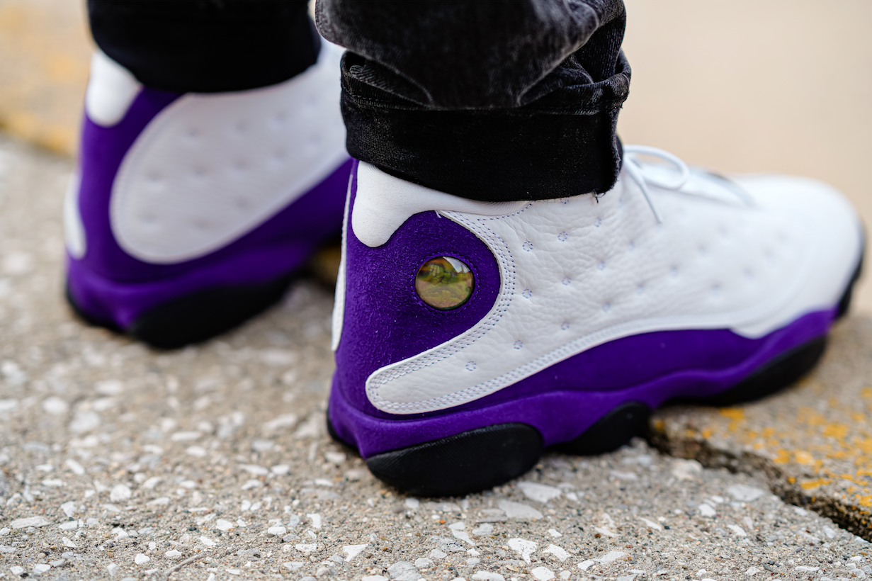 jordan retro 13 purple and white