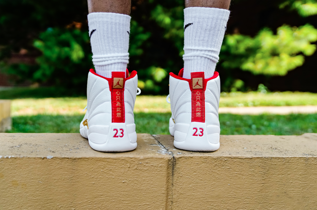 air jordan 12 fiba on feet