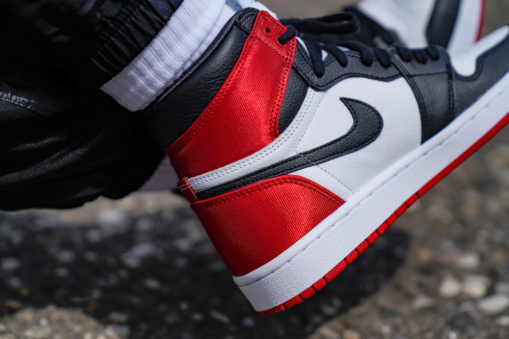 red black and white jordan 1 womens