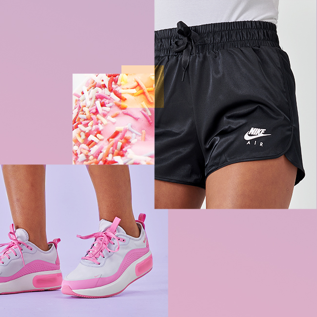 nike air satin shorts pink