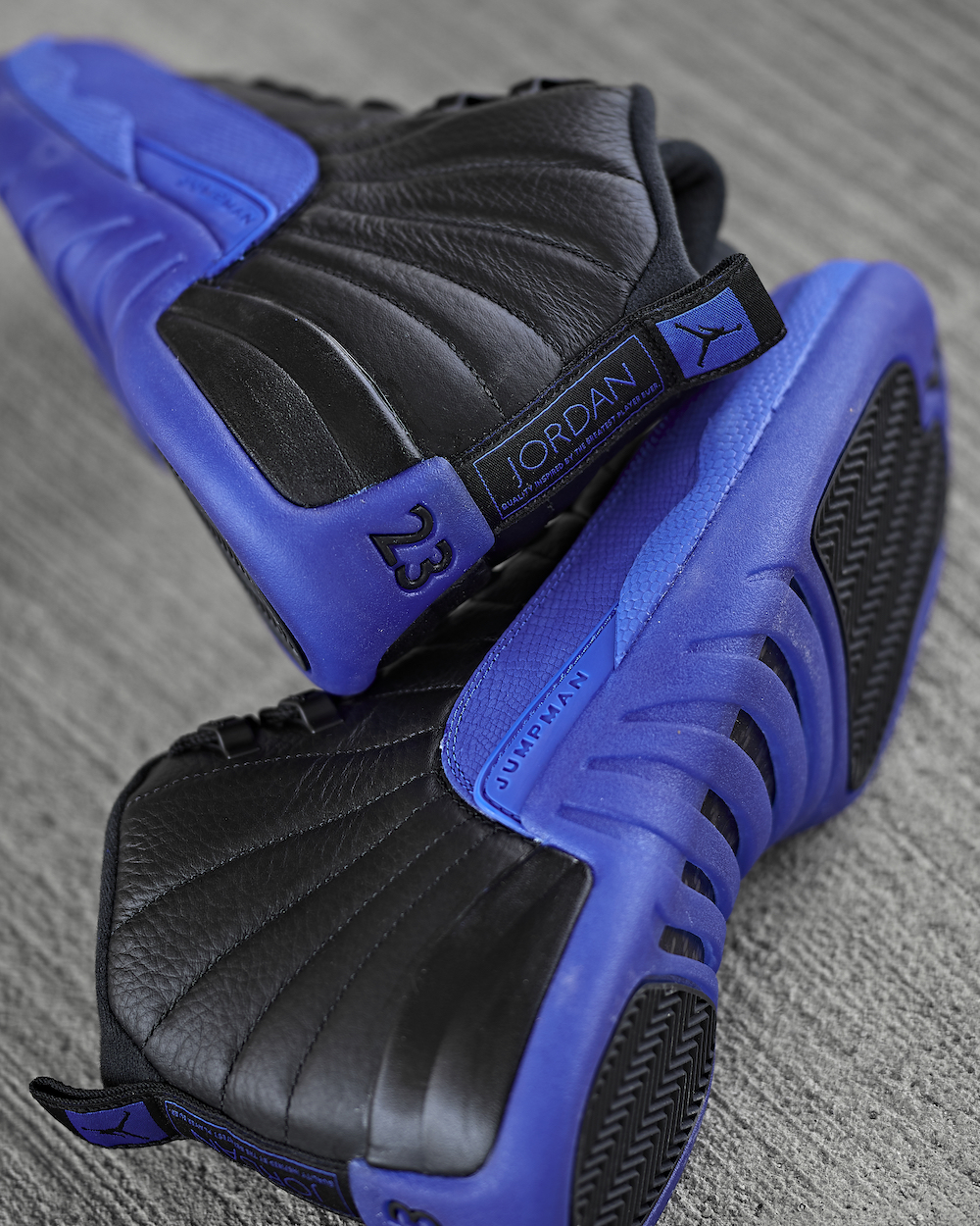 black and royal blue 12s