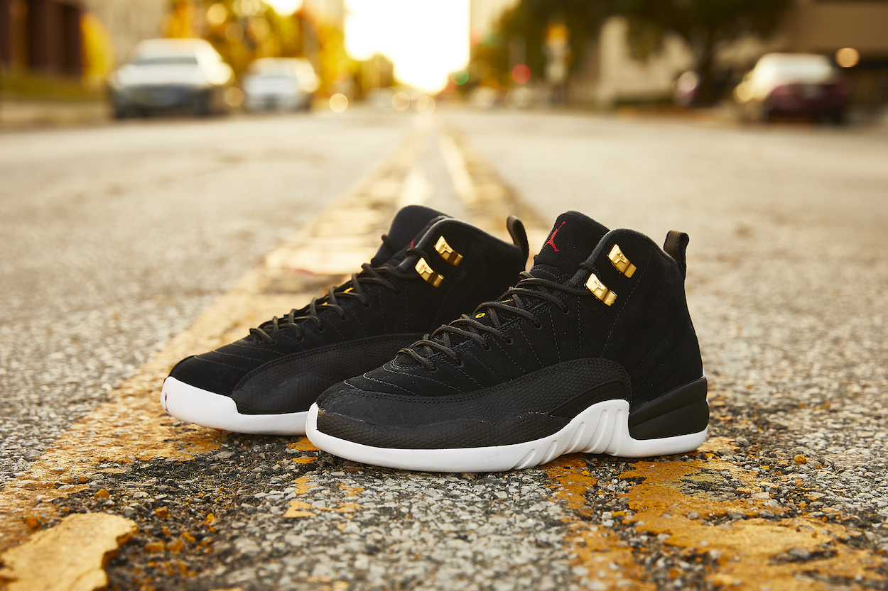 jordan 12 black and white womens