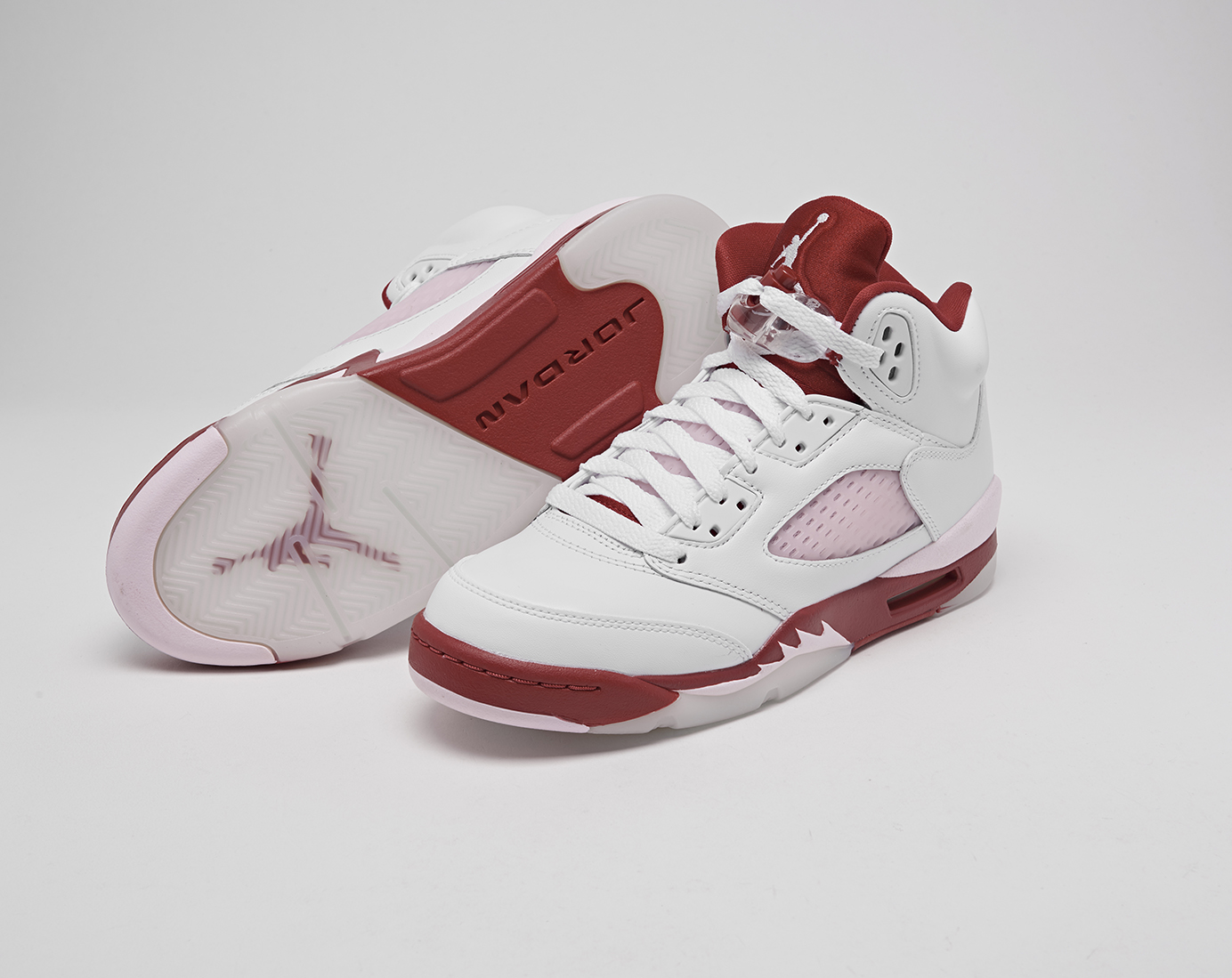 jordan retro 5 pink and red